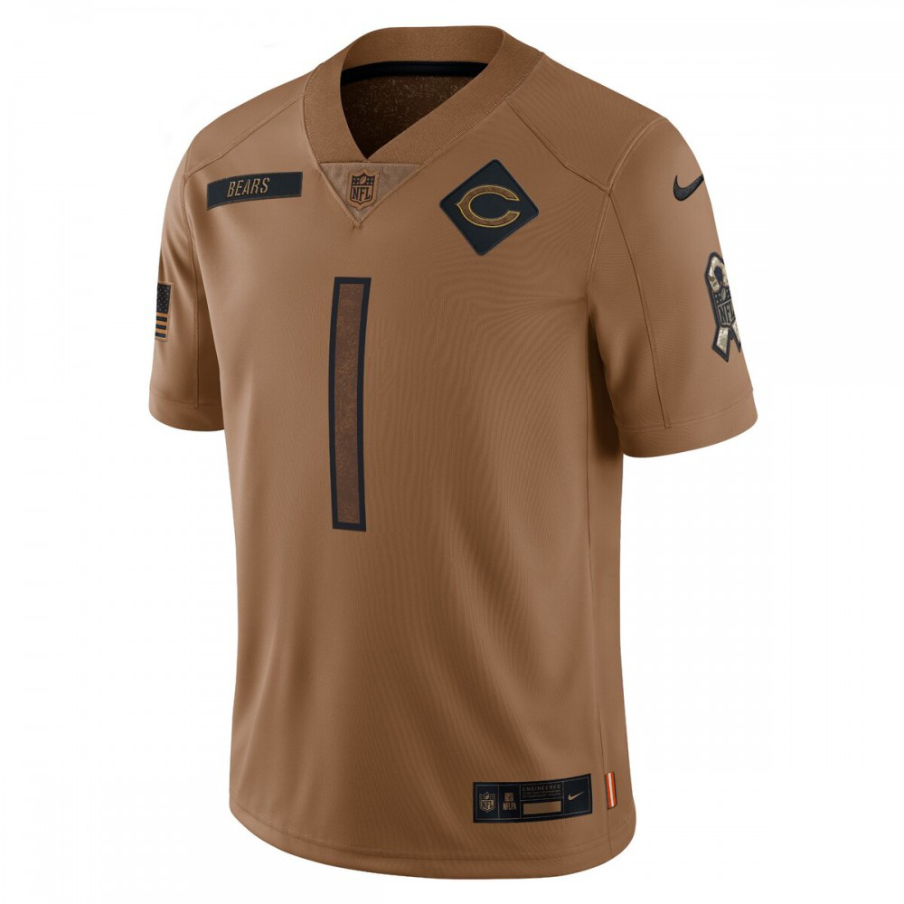Justin Fields Chicago Bears Nike 2023 Salute To Service Limited Jersey - Brown-GridironStore